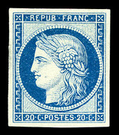 (*) N°37f, Granet, 20c Bleu, SUP (certificat)  Qualité: (*)  Cote: 500 Euros - 1870 Assedio Di Parigi