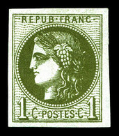 * N°39Cb, 1c Olive Foncé Rep 3. TTB (signé Brun)  Qualité: *  Cote: 230 Euros - 1870 Emissione Di Bordeaux