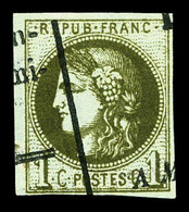 O N°39Cc, 1c Olive-bronze Oblitération Typographique Des Journaux. TTB  Qualité: O - 1870 Emissione Di Bordeaux