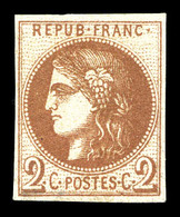 * N°40A, 2c Chocolat Clair Rep I. TTB (signé Margues/certificat)  Qualité: *  Cote: 1650 Euros - 1870 Emissione Di Bordeaux