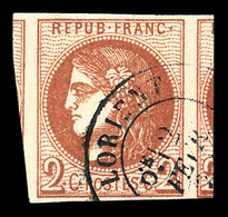 O N°40B, 2c Rouge-brun, Grandes Marges Avec Deux Voisins, Pièce Choisie. SUP (signé Calves/certificat)  Qualité: O - 1870 Emissione Di Bordeaux