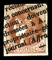 O N°40B, 2c Brun-rouge Obl Typographique Des Journaux. TB (signé Scheller)  Qualité: O  Cote: 400 Euros - 1870 Emissione Di Bordeaux