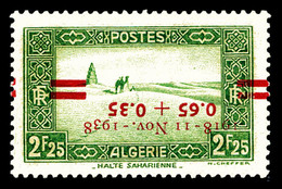 * ALGERIE N°147a, Surcharge Renversée, Très Bon Centrage, Charnière Légère, SUP (signé Brun/certificat)  Qualité: *  Cot - Nuovi