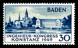 ** ALLEMAGNE Occupation Française Bade N°46a, 30p Bleu 2ème Tirage. SUP (certificat)  Qualité: **  Cote: 800 Euros - Altri & Non Classificati