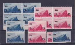 1947 San Marino Saint Marin ESPRESSO  EXPRESS 2 Valori (x7): 4+2+1 MNH** - Exprespost
