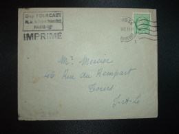 LETTRE (IMPRIME) TP CERES DE MAZELIN 2F OBL.MEC.? III 1947 PARIS 56 + GUY FOURCAUT - 1945-47 Cérès De Mazelin