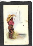 Black Heritage-Boy Catching A Fish 1906,Mary Cowell Art - Antique Postcard - Non Classificati