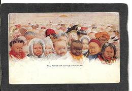 Black Heritage-"All Kinds Of Little Trouble",Boy In Crowd 1909 - Antique Postcard - Non Classificati