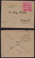Brazil Brasil 1913 Cover 4x100R CORUMBA MATTO GROSSO To NAPOLI Italy Via Montevideo Uruguay - Covers & Documents