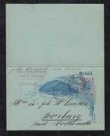 Brazil Brasil 1897 BP 52 80R Stationery Question/reply Card RIO To VOORBURG Netherlands French PAQUEBOT Postmark - Ganzsachen