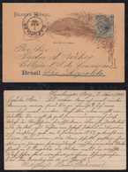 Brazil Brasil 1900 BP 53 50R Stationery Card HAMBURGER BERG To SAO LEOPOLDO - Postwaardestukken