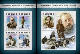 Maldives 2018, Explorers, R. Amundsen, Dogs, 4val In BF+BF - Explorateurs & Célébrités Polaires