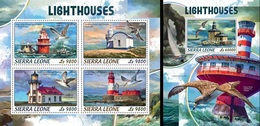 Sierra Leone 2018, Lighthouse, Birds, 4val In BF+BF - Albatros
