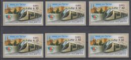 ISRAEL 2018 SIMA ATM JERUSALEM TRAIN WORLD STAMP EXHIBITION FULL SET OF 6 STAMPS NUMBER 01801 - Franking Labels