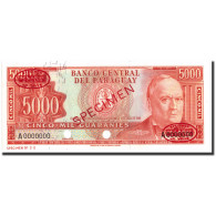 Billet, Paraguay, 5000 Guaranies, 1952, 1952, Specimen TDLR, KM:202s, NEUF - Paraguay