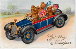 CPA Ours En Peluche Teddy Bear Position Humaine Circulé Voiture Automobile - Bears