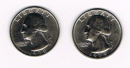 U.S.A.  WASHINGTON 2 X 1/4 DOLLAR  1978/79 - 1932-1998: Washington