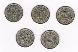 GREAT BRITAIN  5 X 1 SHILLING  1953/54/55/56/57  ENGLISH  ARMS - I. 1 Shilling