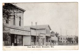 Carte Postale, Waunakee Wisconsin, West Main Street - Milwaukee