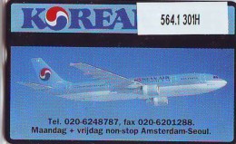 Telefoonkaart  LANDIS&GYR NEDERLAND * RCZ.564.1  301H  * Korean Air * AIRPLANE * TK * ONGEBRUIKT * MINT - Avions