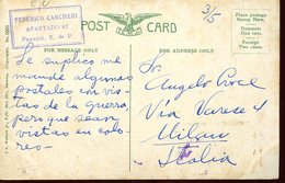 34390 Panama, Circuled Card 1916  To Italy , Stamp Showing  Salto De La Chorrera,waterfall - Panamá