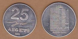 AC - 25th ANNIVERSARY OF AEG-ETI 1993 TURKISH TRANSFORMER COMPANY SILVER MEDALLION - Professionnels / De Société