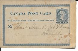 CANADA POST CARD ONE CENT - 1860-1899 Reign Of Victoria