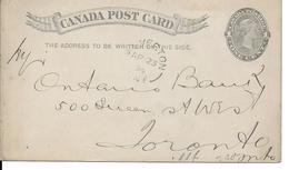 CANADA POST CARD ONE CENT - 1860-1899 Reinado De Victoria