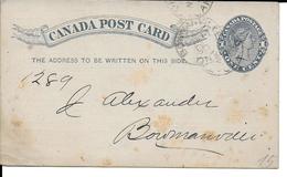 CANADA POST CARD ONE CENT - 1860-1899 Reign Of Victoria