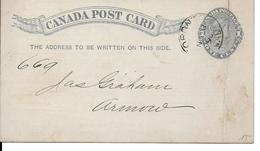 CANADA POST CARD ONE CENT - 1860-1899 Reign Of Victoria