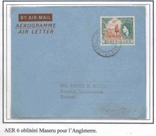 Basutoland Aérogramme N°6 Maseru Air Letter Entier Entero Ganzsache Lettre Carta Belege Airmail Cover - 1933-1964 Colonia Britannica