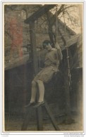 77 - NOISIEL - Carte Photo D'une Habitante Sur Une Balancoire A Paques 1928 - Noisiel