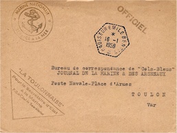 1950- Enveloppe  Préoblitérée  Cad  Hexag. Point. CROISEUR GEORGES LEYGUES  + Linéaire - Correo Marítimo