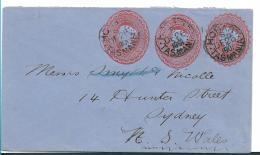 Tas029 / Tasmanien, 9 U, Ascher Nr. 12, Victoria 3 X Eingedruckt, 1901 Nach Sydney - Storia Postale