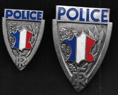 2 Insignes émaillés POLICE ( 40 Mm Et 55 Mm ) Fraisse Demey - Police & Gendarmerie