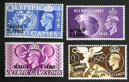 BAHRAIN OLYMPIC GAMES SPORT KGVI HEAD SET OF 4 O/P ON UK 2&1/2 ANNAS- 1 RUPEE MINTH 1948 SG63-66 READ DESCRIPTION!! - Bahrein (...-1965)