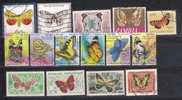 Lot 126 Butterflies 15 Different MNH, Used - Schmetterlinge