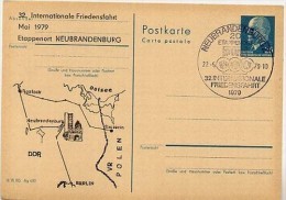 DDR P76-1-79 C5  Postkarte ZUDRUCK FRIEDENSFAHRT Neubrandenburg 1979 - Private Postcards - Used