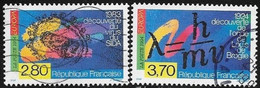 EUROPA  N° 2878 / 2879    FRANCE  -  VIRUS DU SIDA / L'ONDE DE LOUIS DE BROGLIE  -  OBLITERE -  1994 - Gebraucht