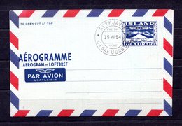 9641 Island, Luftpost, Aerogramm, Ganzsache LF 8, Ersttagsstempel - Enteros Postales