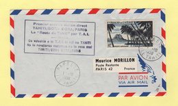 Tahiti - Premier Service Aerien Direct Tahiti Bora Bora Paris Par La Route De Tahiti - 1-10-1958 - Storia Postale