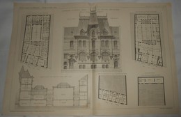 Plan Du Dispensaire Du Docteur Gibert Au Havre. Seine Inférieure. M.M. L Et A. Peine, Architectes. 1910. - Arbeitsbeschaffung