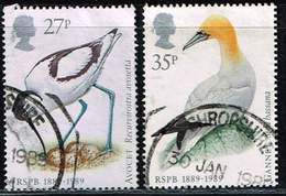 GB 1991, Michel# 1186 + 1188 O Pied Avocet (Recurvirostra Avosetta)/ Northern Gannet (Morus Bassanus) - Used Stamps