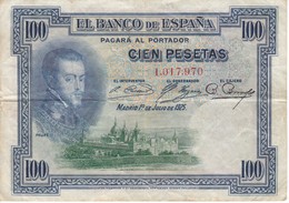 BILLETE DE ESPAÑA DE 100 PTAS DEL AÑO 1925 SIN SERIE  (BANKNOTE) - 100 Pesetas