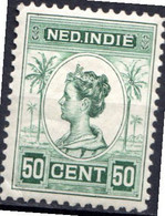 PAYS-BAS - (INDE NEERLANDAISE) - 1913-14 - N° 115 - 50 C. Vert - (Wilhelmine) - Nuevos