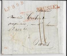 BELGIQUE HOLLANDAISE - 1829 - LETTRE De BRUXELLES (BRUSSEL) => PARIS - 1815-1830 (Periodo Holandes)