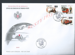 MONACO PREMIER JOUR D ÉMISSION LETTRE SUR TIMBRES POMPIERS : - Covers & Documents