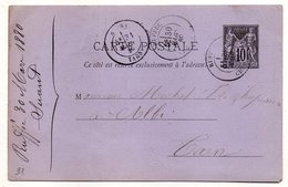 1880--entier Carte Postale  SAGE 10c Noir -cachet  Ruffec --Charente  Et  Albi--Tarn - Standard- Und TSC-AK (vor 1995)