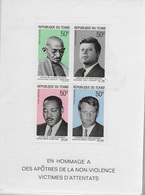 ⭐ Tchad - Poste Aérienne - Bloc Feuillet - En Hommage A Des Apôtres De La Non-violence - 1968 ⭐ - Nuovi