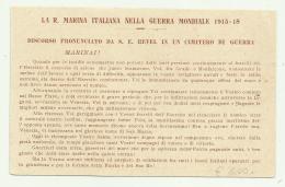 REGIA MARIA - DISCORSO PRONUNCIATO DA S.E. REVEL IN UN CIMITERO DI GUERRA   NV FP - War 1914-18